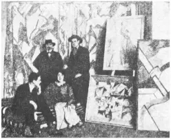 Kate Lechmere, Cuthbert Hamilton (seated), Edward Wadsworth and Wyndham Lewis 1914.jpg