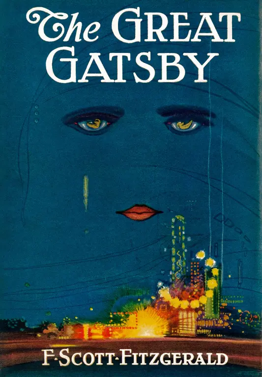 Cropped version of retouched Great Gatsby 1925 cover with no background